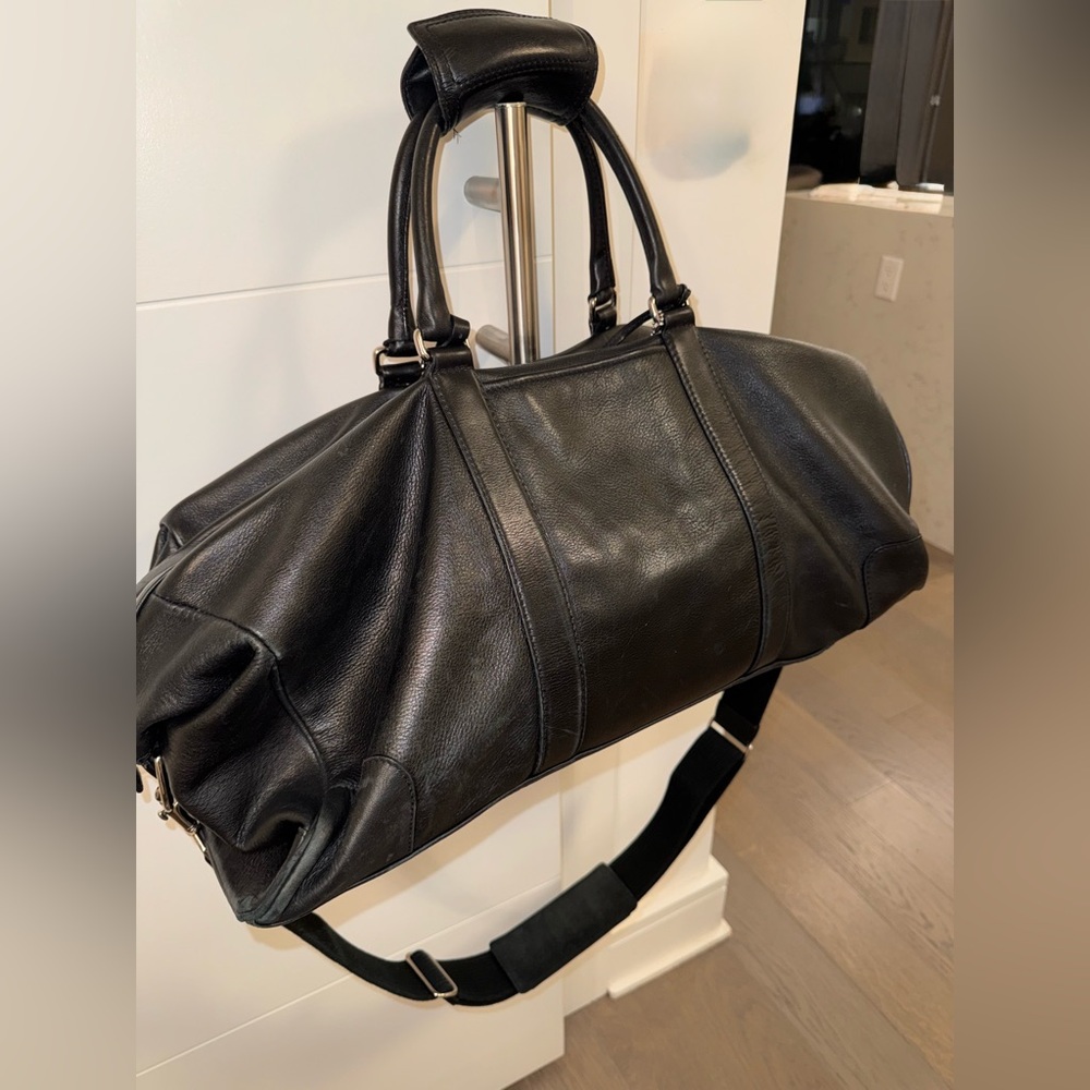 Coach Black Leather Duffel Bag